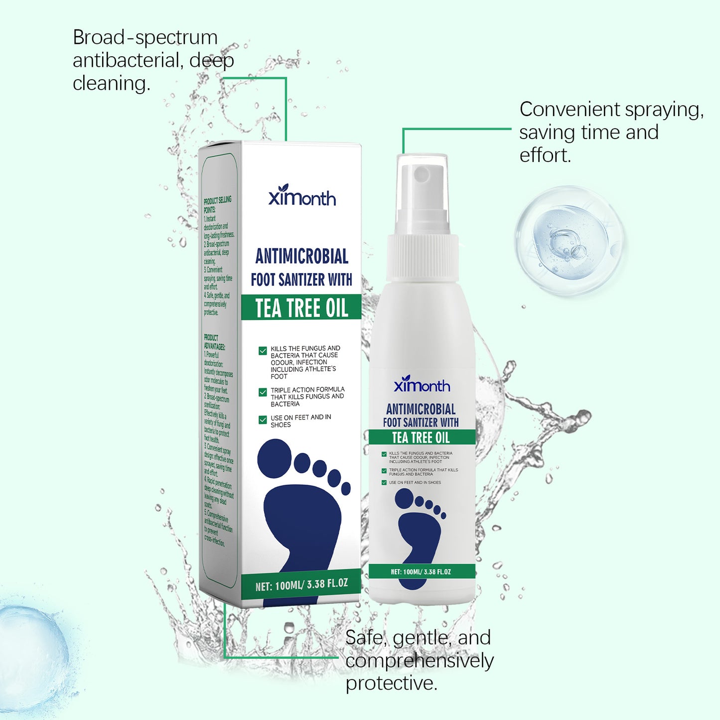 Ximonth Foot Care Agent Foot drying deodorizer Heel moisturizing deodorizer