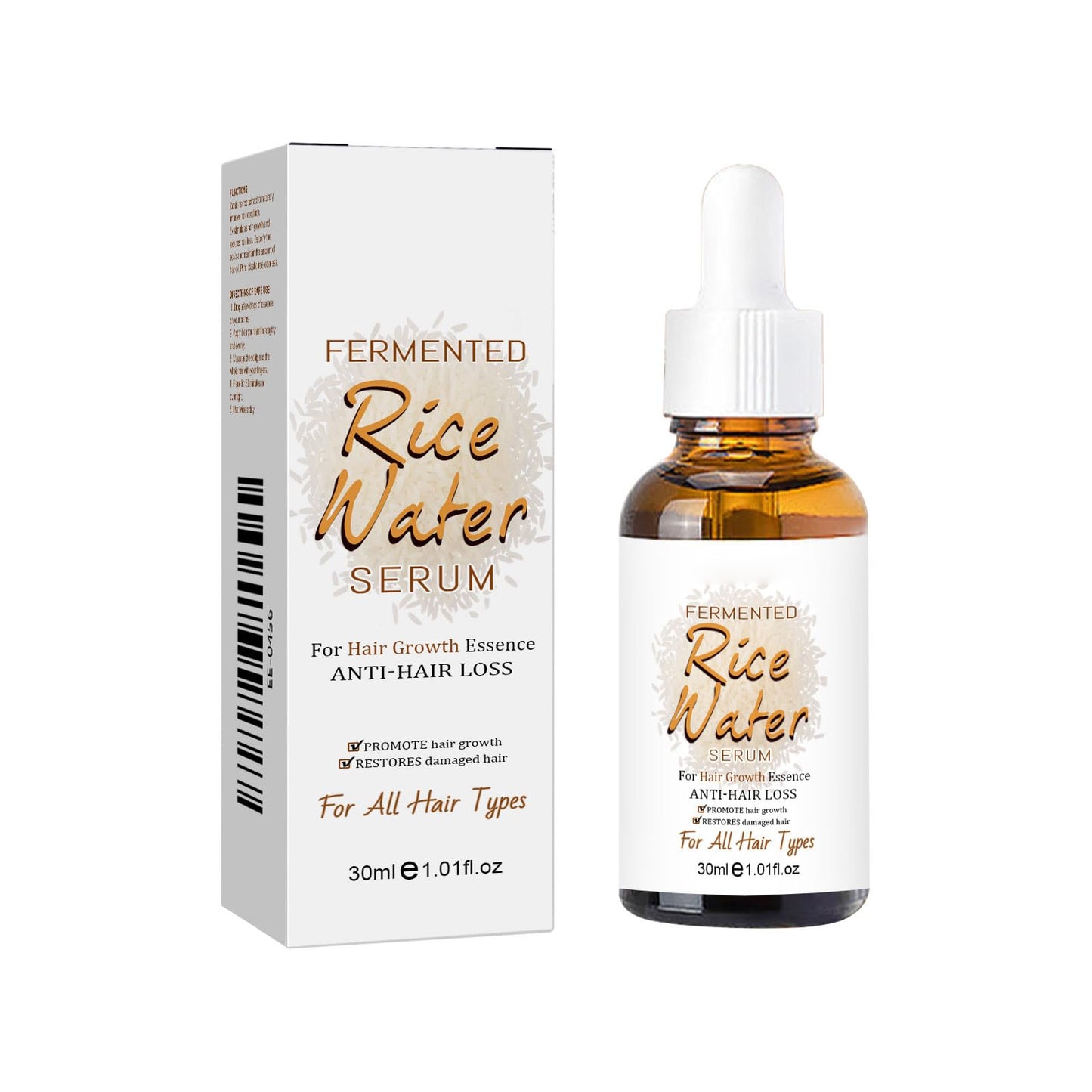 Rice Water Serum for Hair Growth Spray - Serum with Angelica Extract, Soybean, Wheat Germ for Hair Mask, Hair Care, Scalp Treatment, Thickening Dry Damaged Hair for Women & Men 1 fl oz