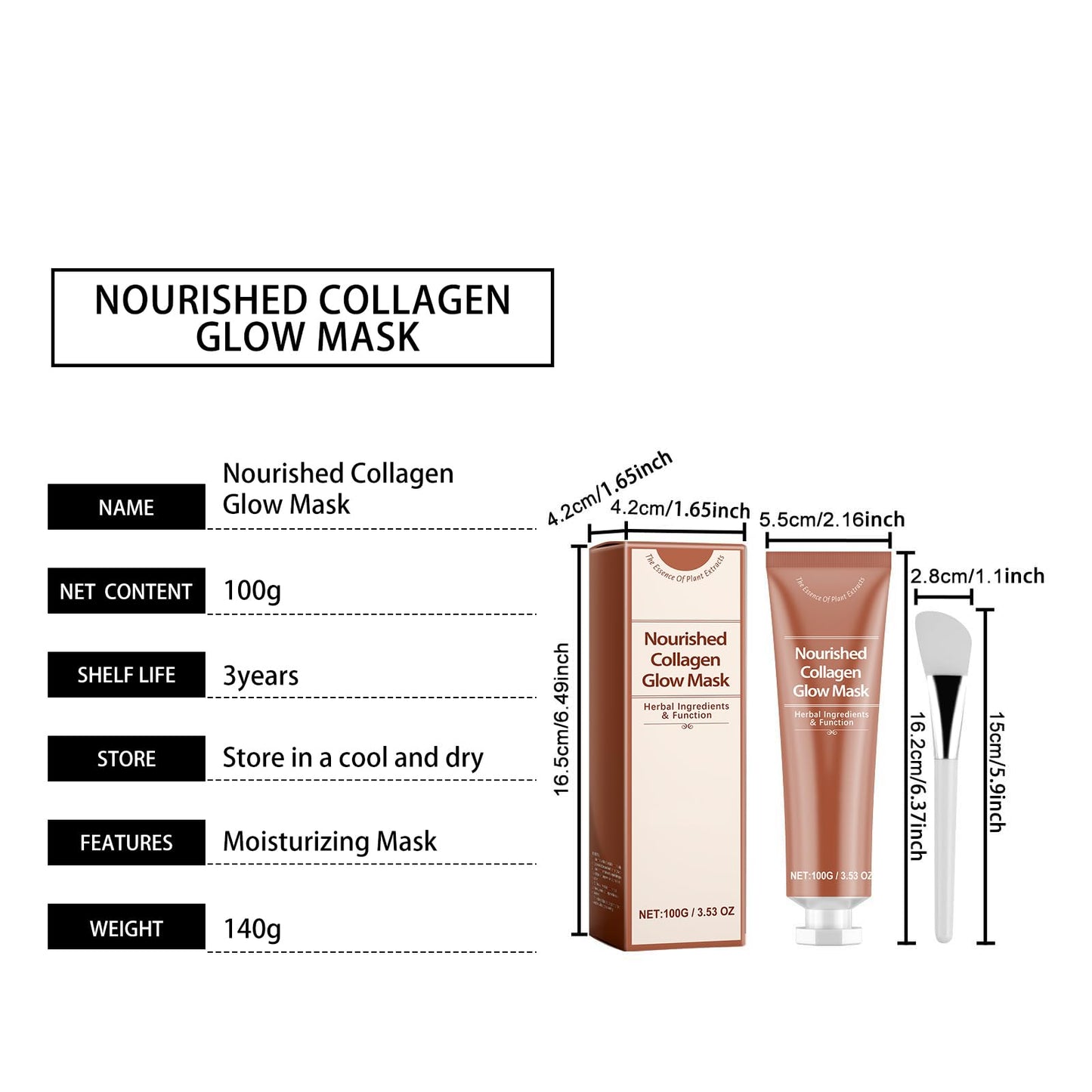 Collagen Glow Mask, Nourishing Collagen Peel off Mask Overnight, Collagen Peeling and Tearing Facial Mask for Women