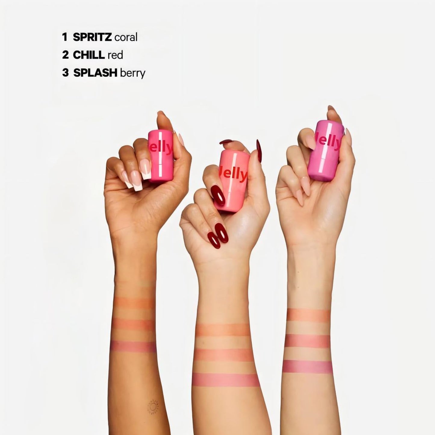 EELHOE 4 PCS Jelly Tint blush Stick, Multi-Use Cooling Water Jelly Tint, Moisturizing Natural Lip and Cheek Stain Stick, Clear Glossy Lip Gloss Waterproof, Longlasting, Non-Stick, Vivid Color (4PCS)