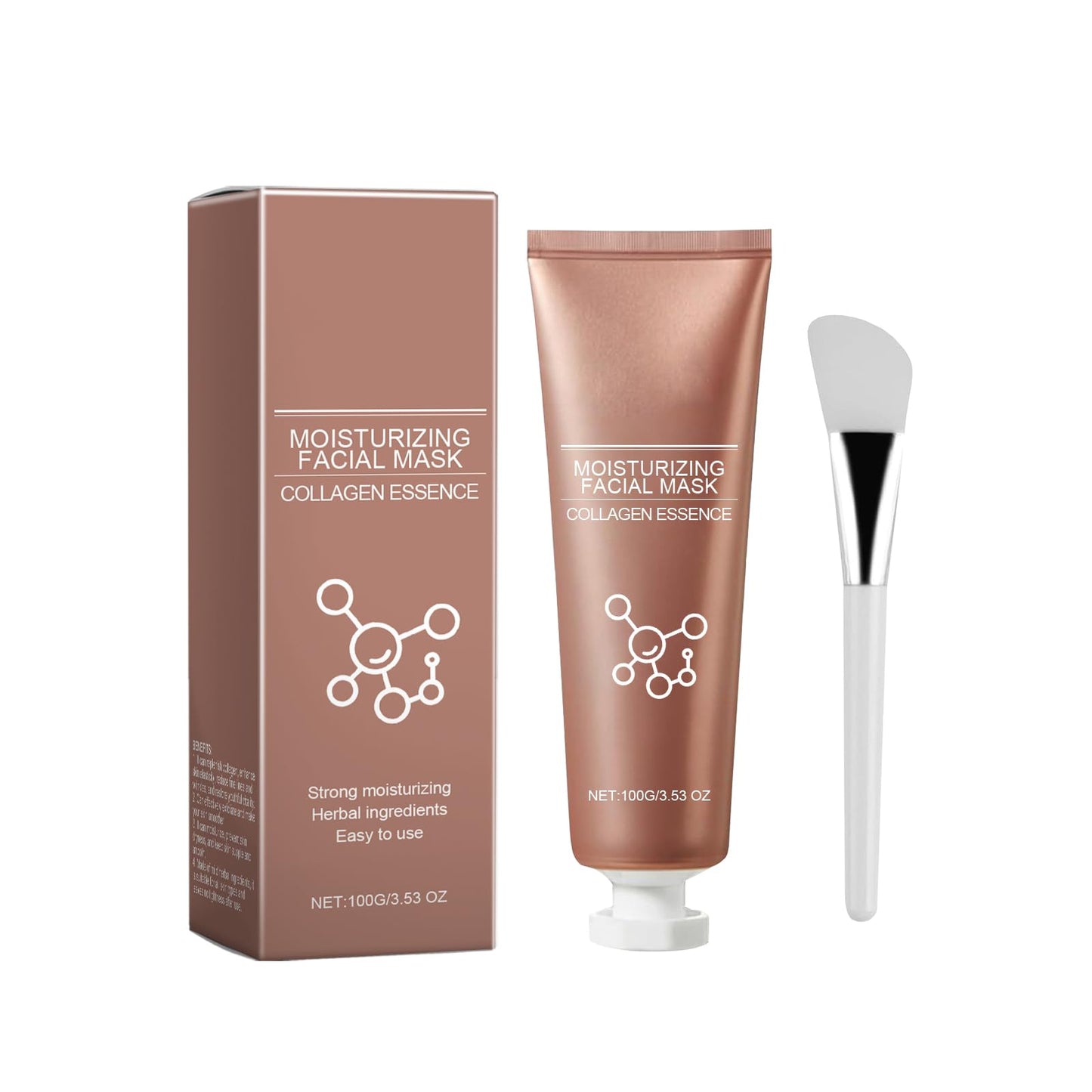 Collagen Peel off Mask, Collagen Glow Mask, Moisturizing Peel off Facial Mask for Elasticity, Firmness, Glow Skin, 3.53 OZ (Brush Included)