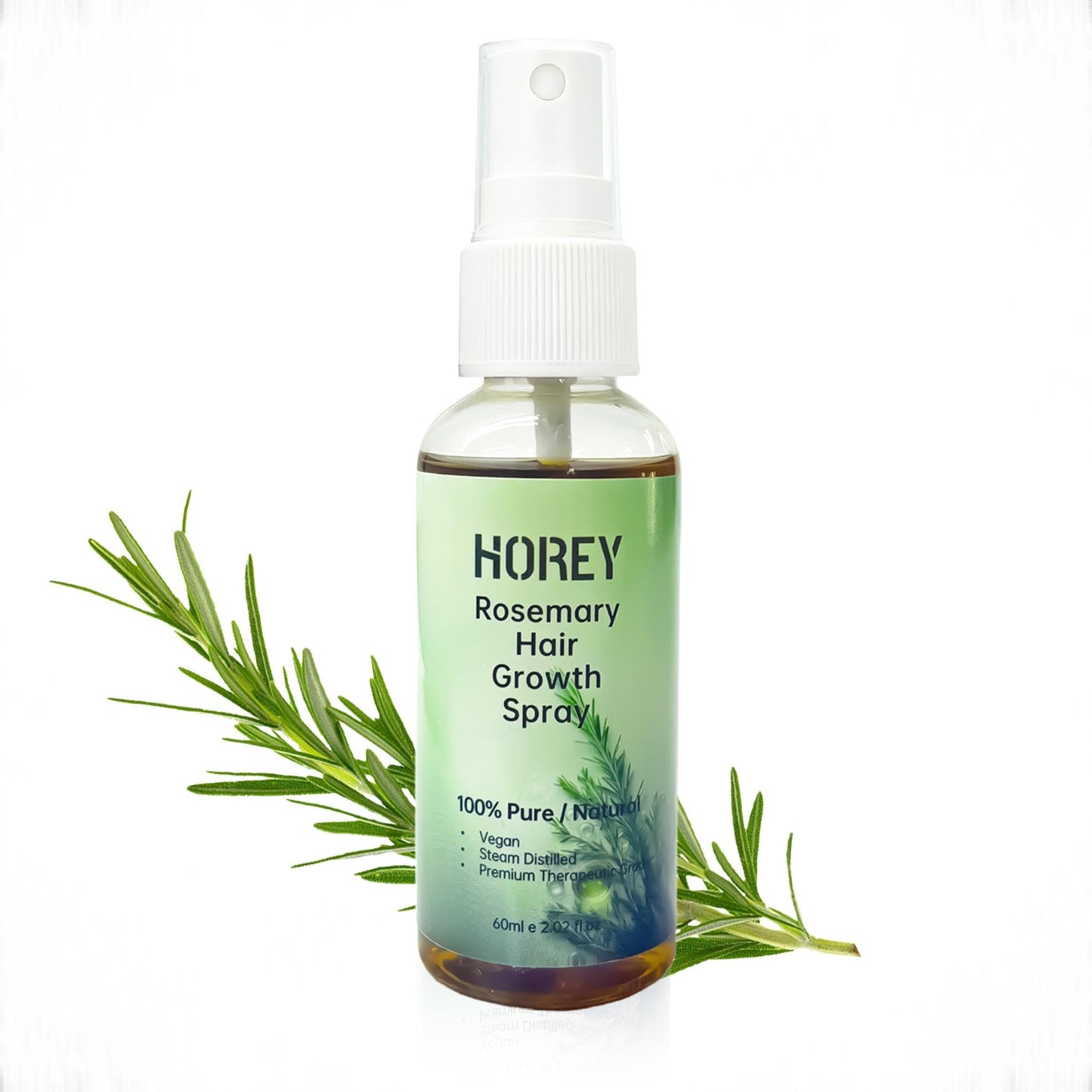 Horey Rosemary Oil for Hair Growth Spray Natural Organic Rosemary and Castor Oil for Scalp & Hair Strengthening Effective for Women Men Hair Loss, 2.02 fl oz