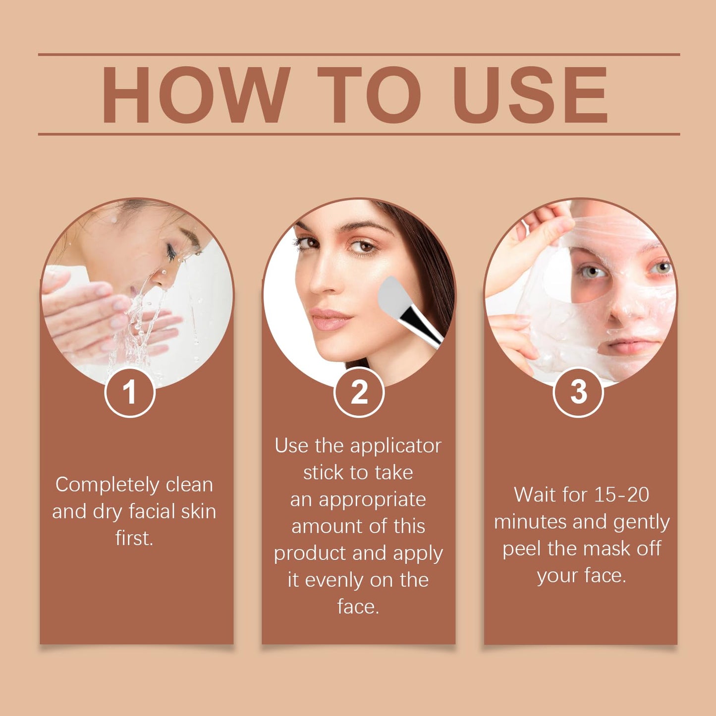 Collagen Peel off Mask, Collagen Glow Mask, Moisturizing Peel off Facial Mask for Elasticity, Firmness, Glow Skin, 3.53 OZ (Brush Included)