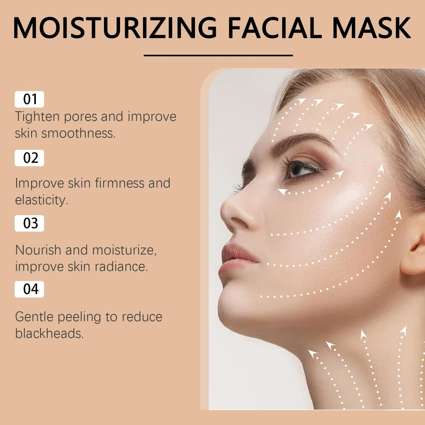 Collagen Peel off Mask, Collagen Glow Mask, Moisturizing Peel off Facial Mask for Elasticity, Firmness, Glow Skin, 3.53 OZ (Brush Included)