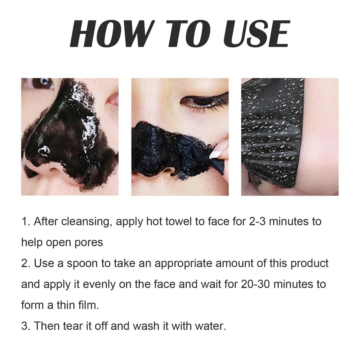 Peel Off Face Mask Blackhead Remover Mask for Men and Women Charcoal Peel Off Black Mask Facial Mask Purifying and Deep Cleansing for All Skin Types 1 OZ