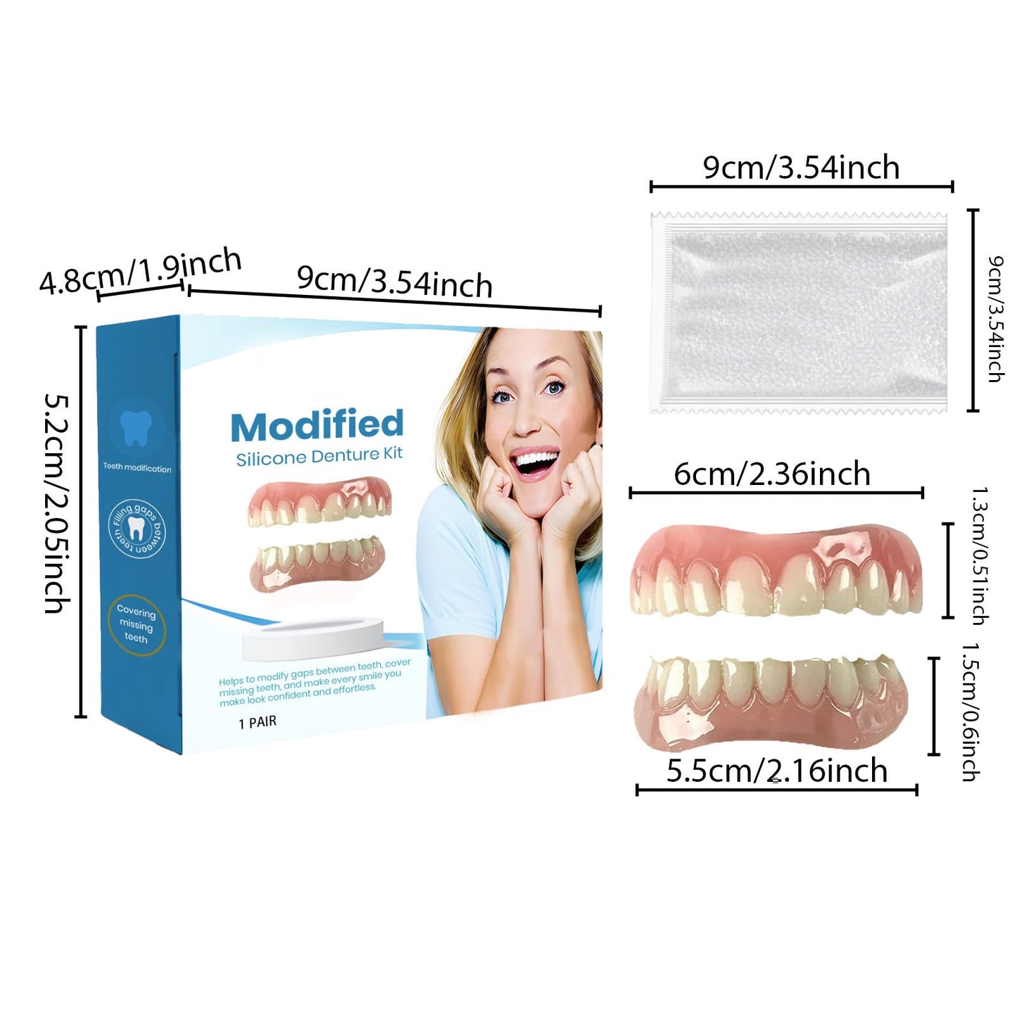 Silicone Denture Reline Kit for Men and Women Fake Teeth Natural Shade Soft Denture Reline Kit Make Teeth More Neat