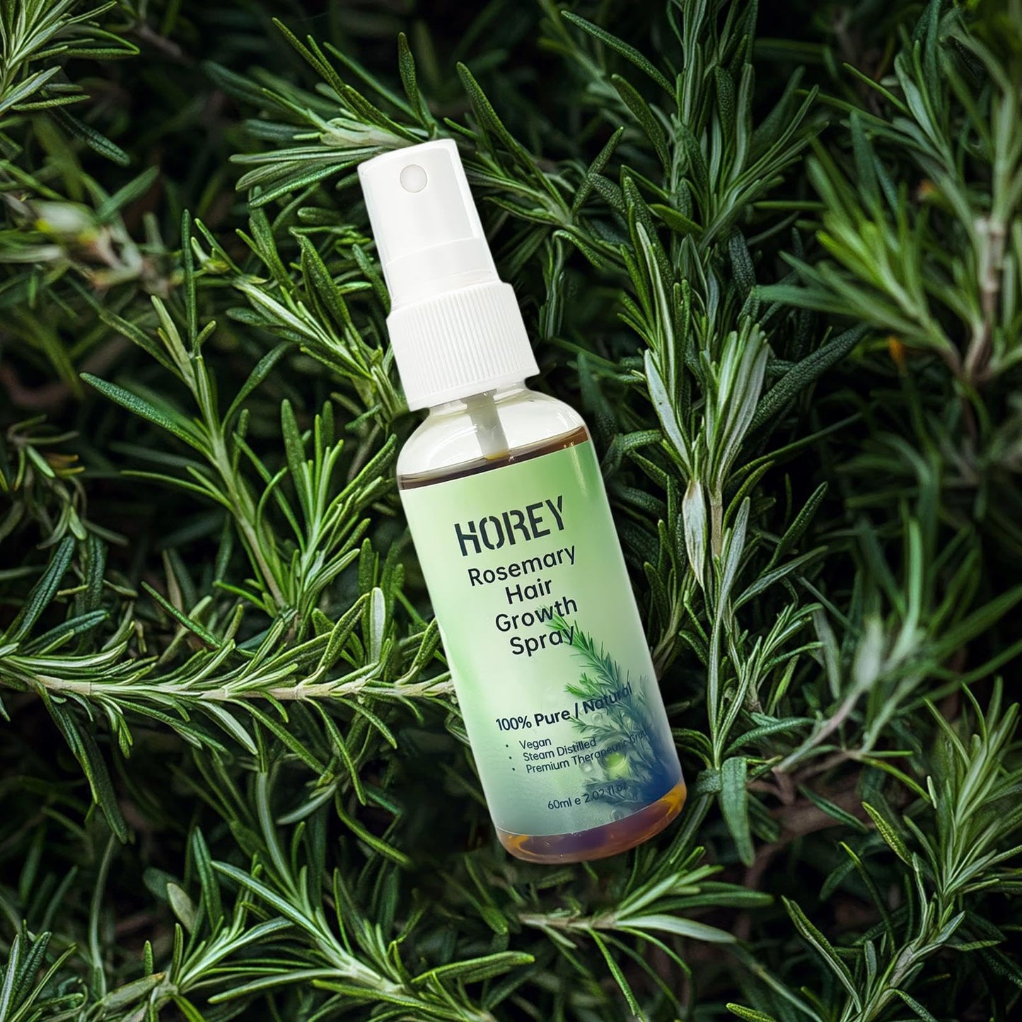 Horey Rosemary Oil for Hair Growth Spray Natural Organic Rosemary and Castor Oil for Scalp & Hair Strengthening Effective for Women Men Hair Loss, 2.02 fl oz