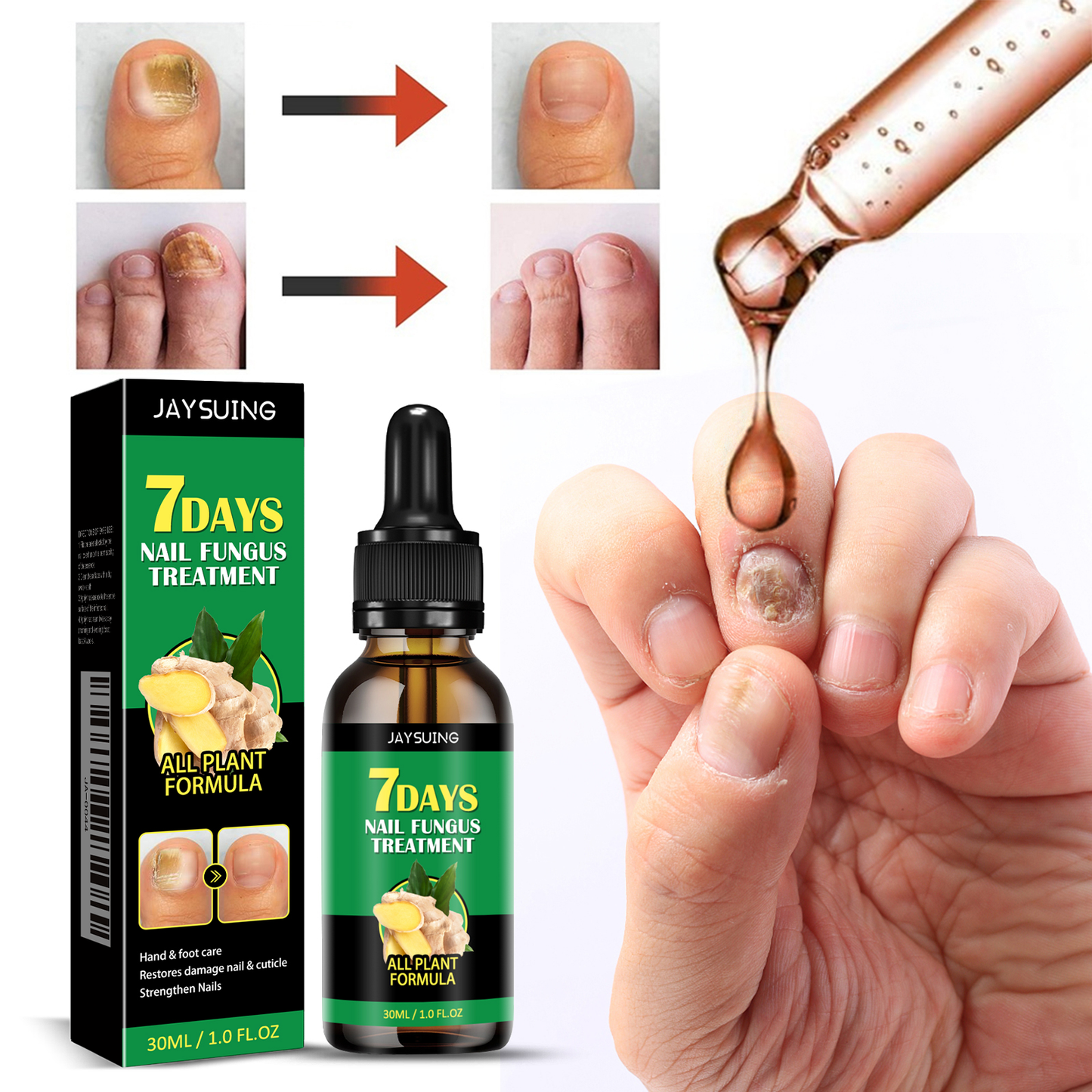 Jaysuing ginger nail care liquid repair hand and foot nail care soft nail bright nail moisturizing liquid onychomycosis