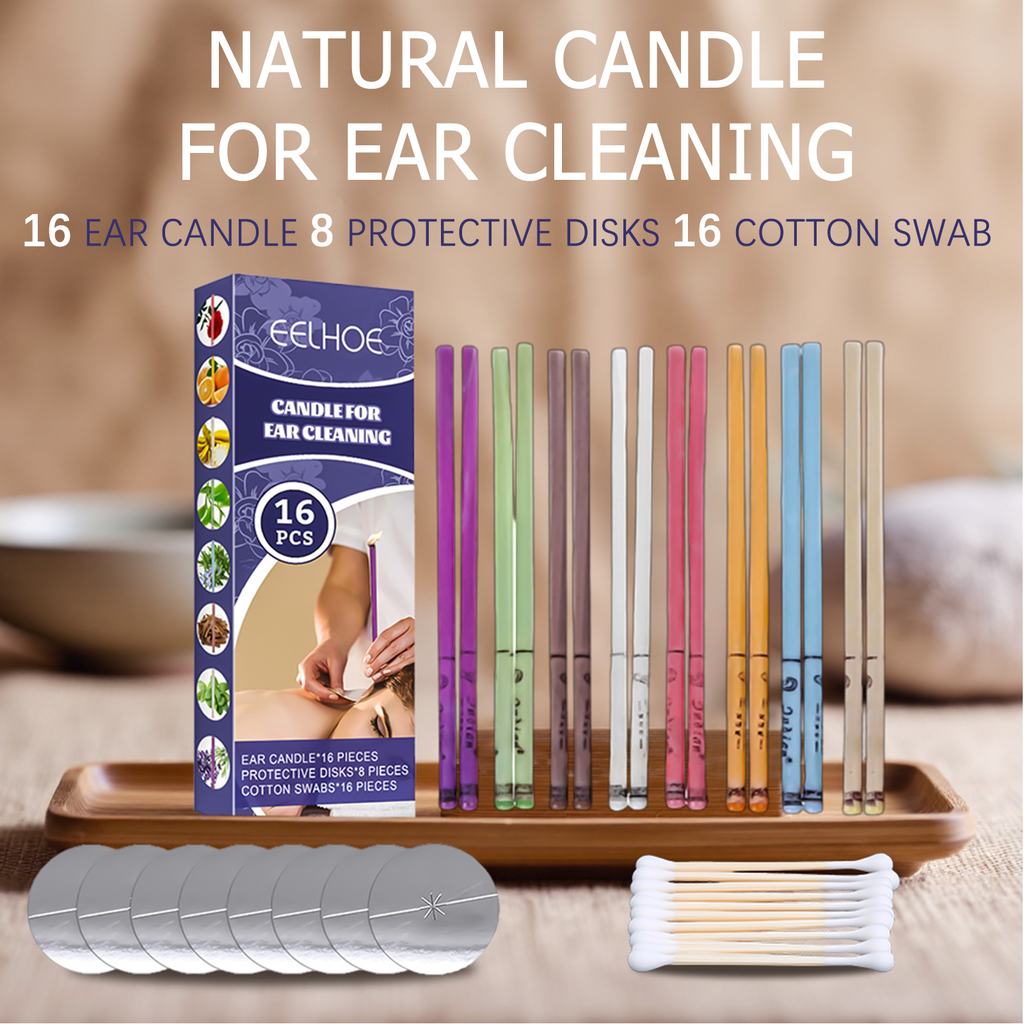 Natural Ear Candle Kit – 16pc Relaxing Aromatherapy Set for Gentle Ear Cleaning