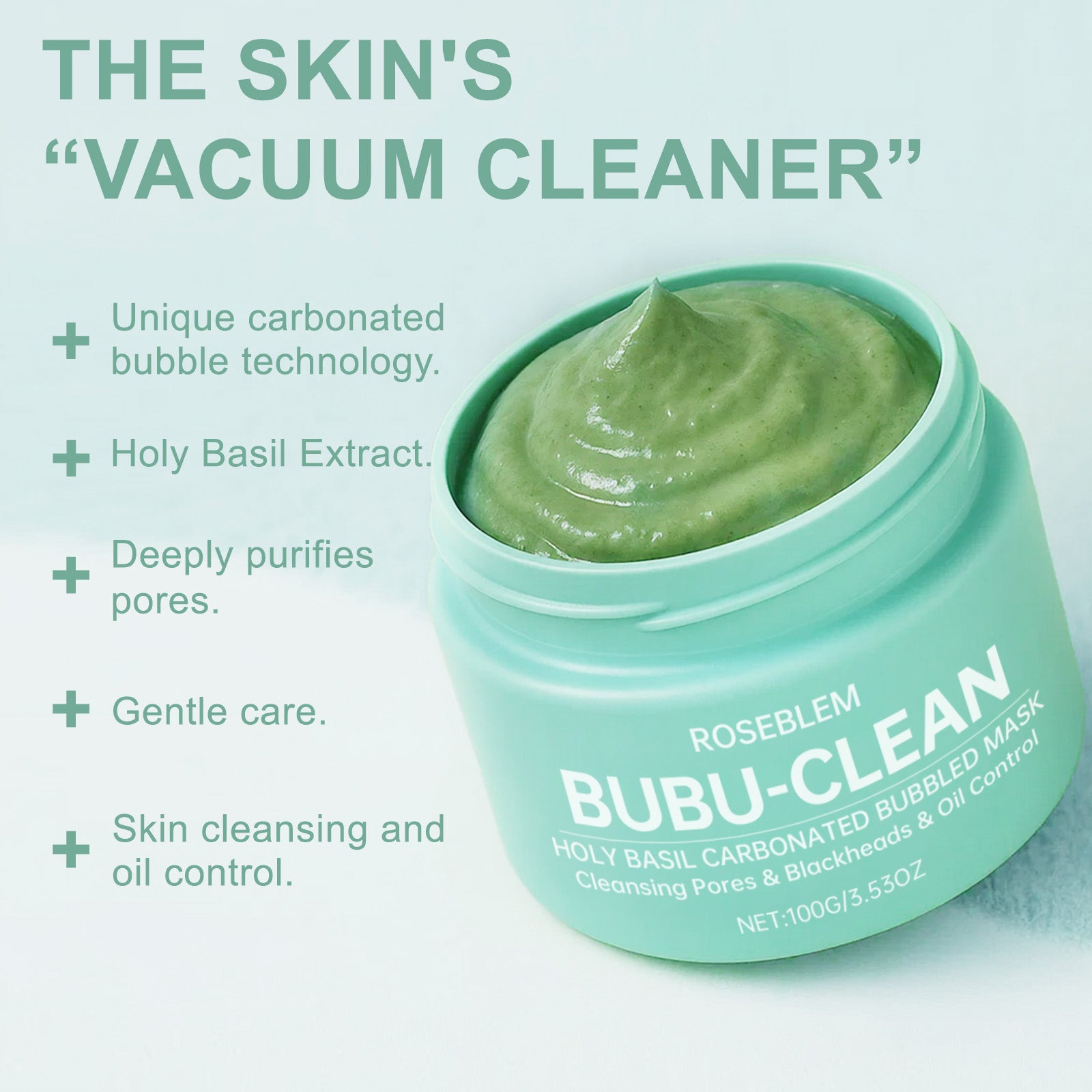 ROSEBLEM™-HOLY BASIL CARBONATED BUBBLED MASK 100g