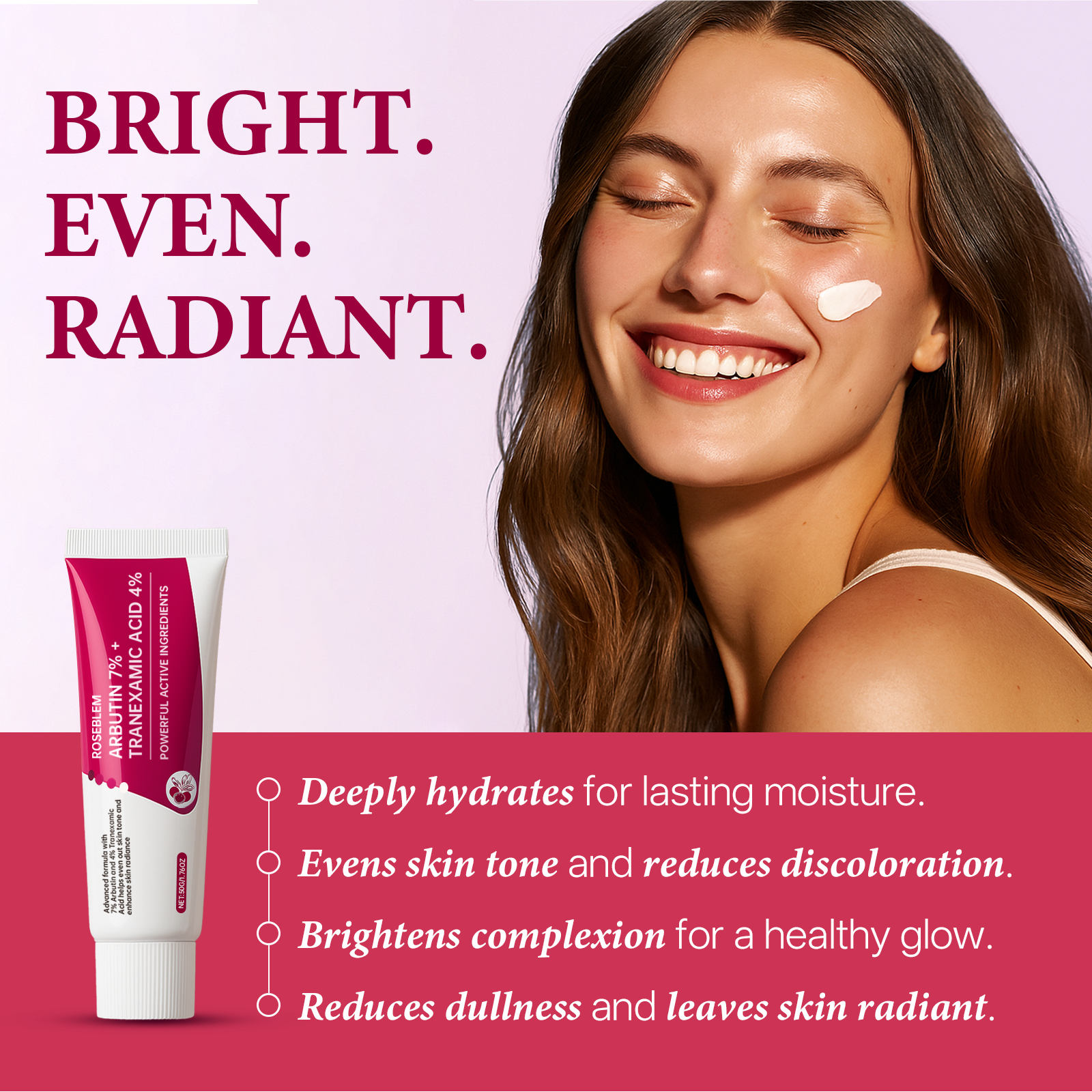 ROSEBLEM Brightening Treatment with 7% Arbutin & 4% Tranexamic Acid-50g