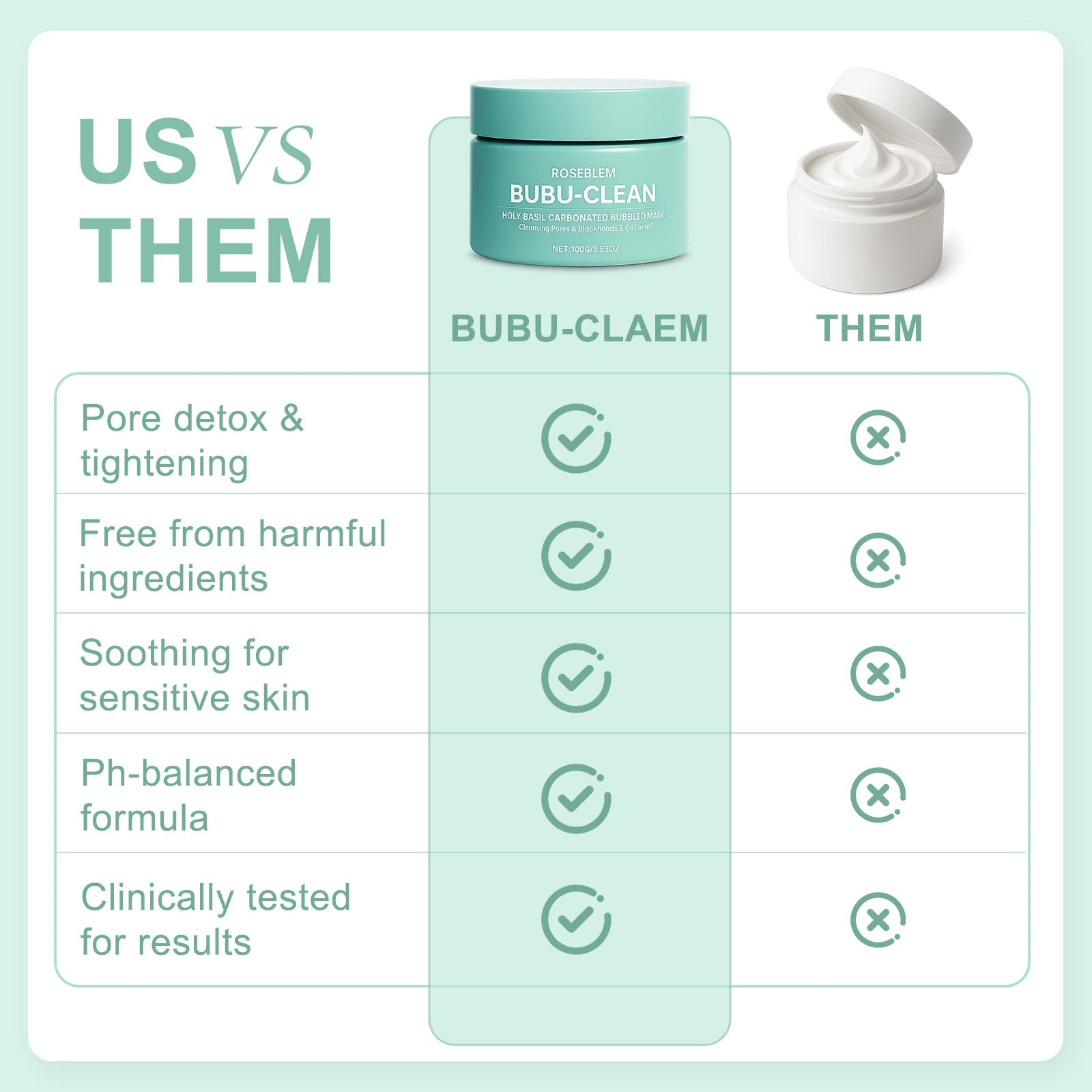 ROSEBLEM™-HOLY BASIL CARBONATED BUBBLED MASK 100g