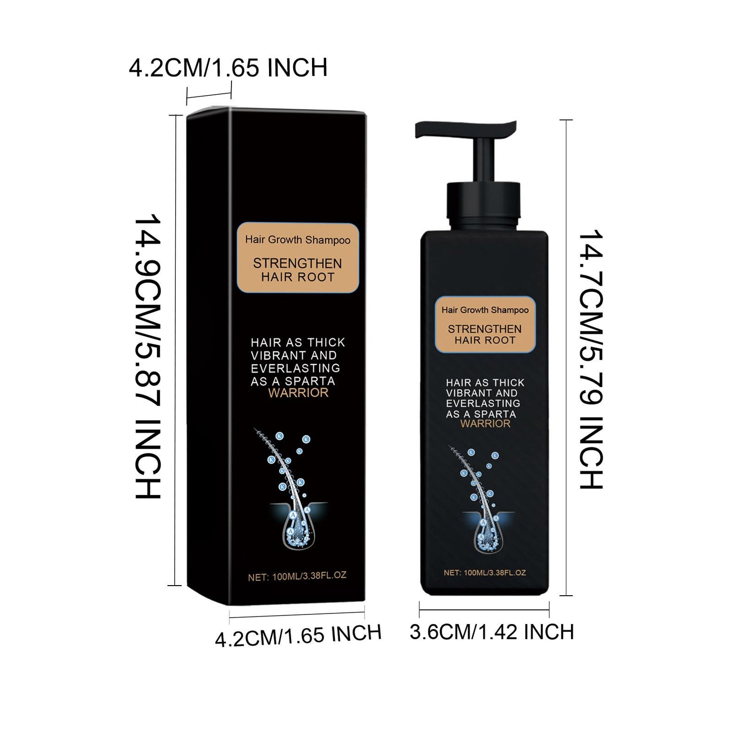 Spartan Root Activator Shampoo Hair Growth Shampoo for Men & Women, Natural Formula for Thicker, Stronger, and Healthier Hair - Nourishing Repairing for Hair Loss & Scalp Health