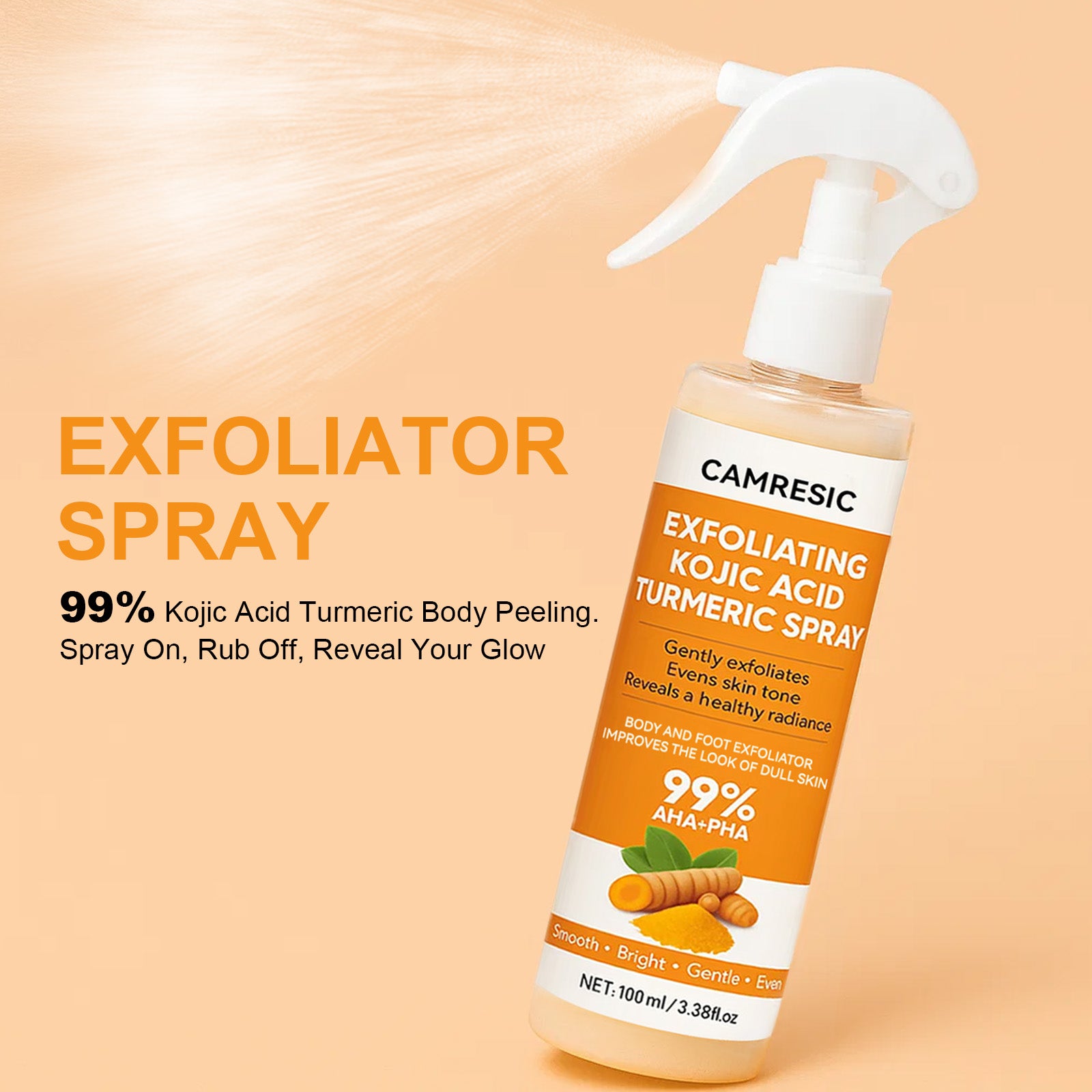 CAMRESIC Exfoliating Body Spray with Kojic Acid & Turmeric-100ml