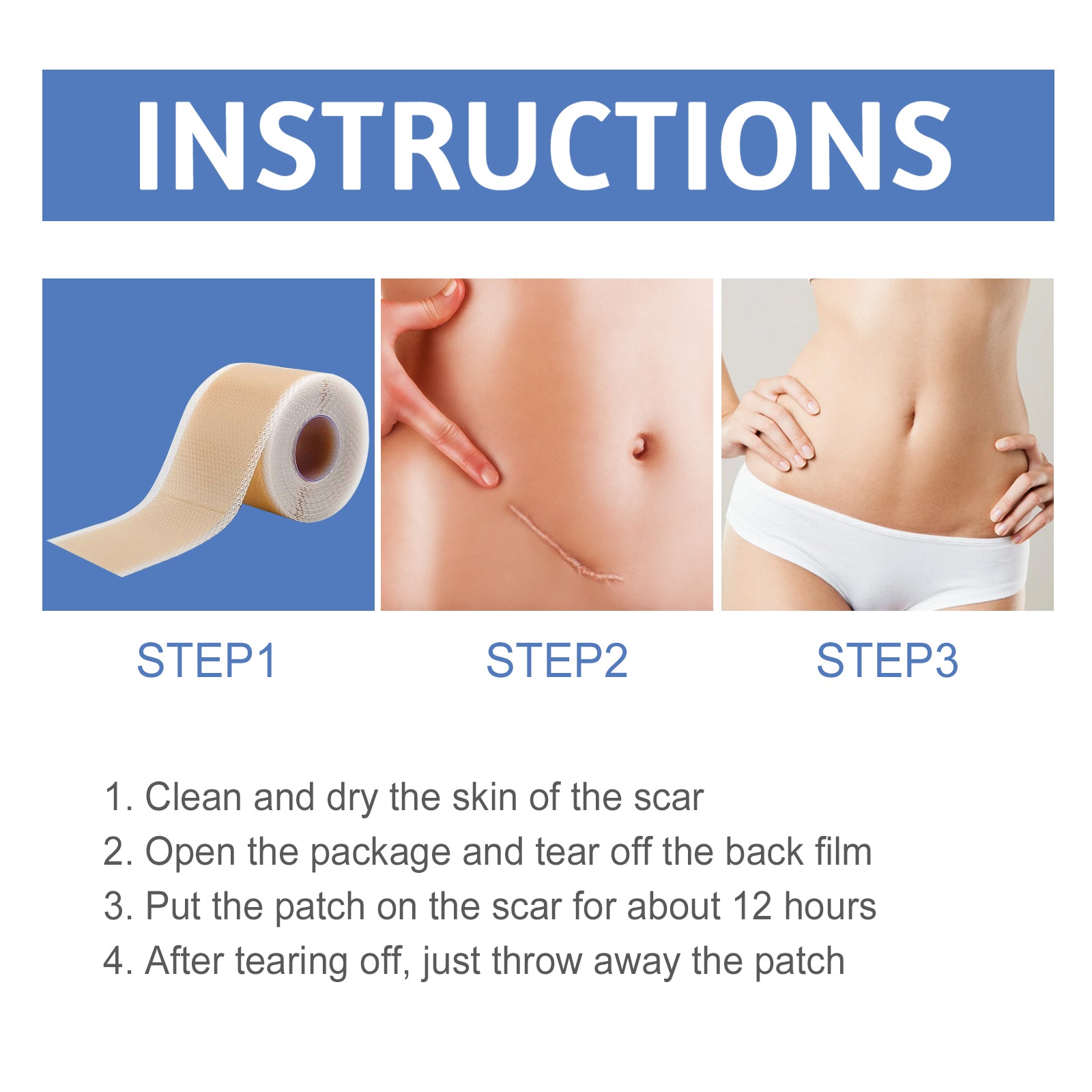 MediPatch Silicone Scar Sheets – Doctor-Tested, Invisible Healing for Surgery, Acne & Burn Scars