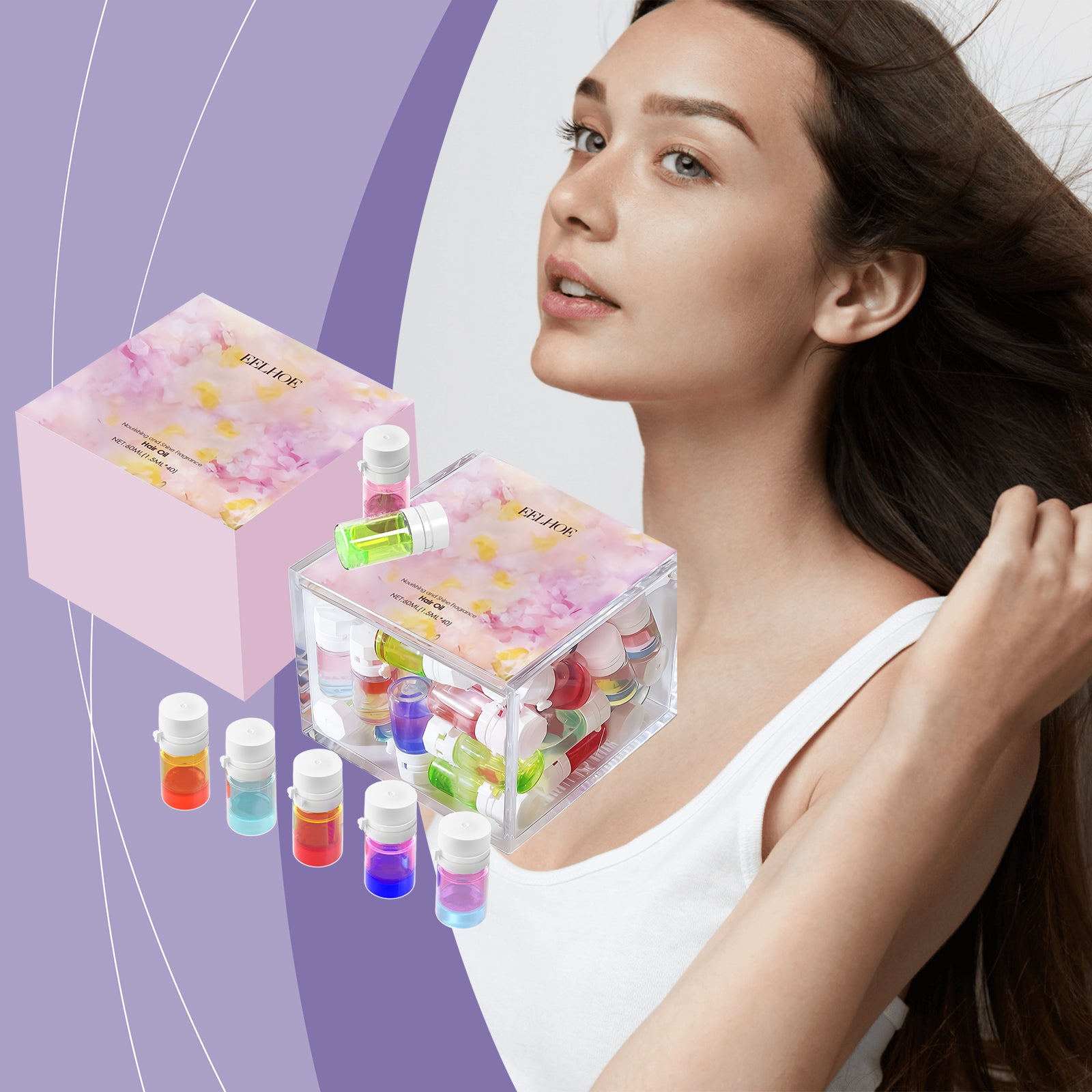 BELIROS Nourishing Fragrance Hair Oil – All-in-One Shine, Moisture & Scent for Frizzy-1.5ml*40