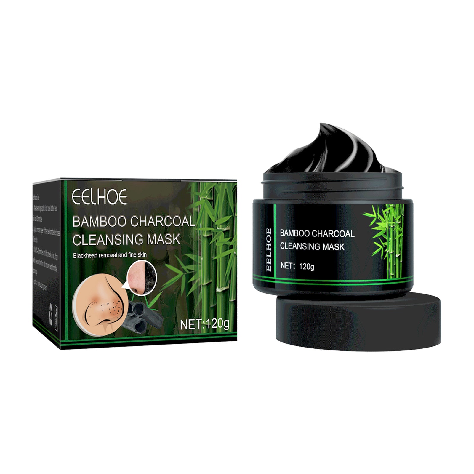 Bamboo Charcoal Cleansing Mask – Deep Pore Detox, Blackhead Removal & Oil Control-120g