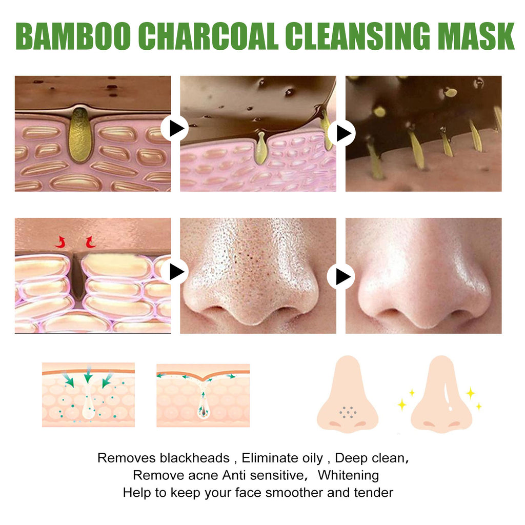 Bamboo Charcoal Cleansing Mask – Deep Pore Detox, Blackhead Removal & Oil Control-120g